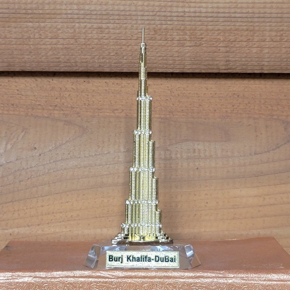 Burj Khalifa Dubai Gold Rhinestone Souvenir Statue